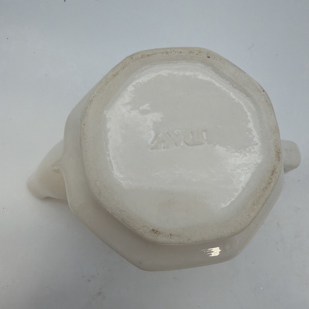 Avon Vintage White Hexagonal Teapot with Blue Flower